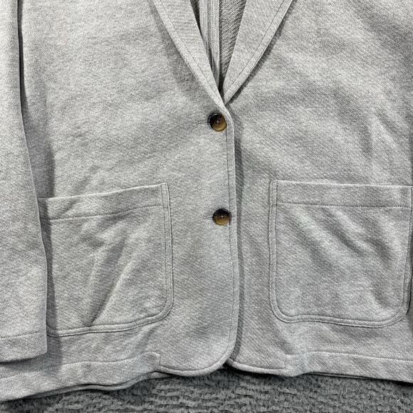 Caslon Relaxed Knit Blazer Womens XL Grey Cardigan Button Long Sleeve Cotton NWT - Picture 4 of 10